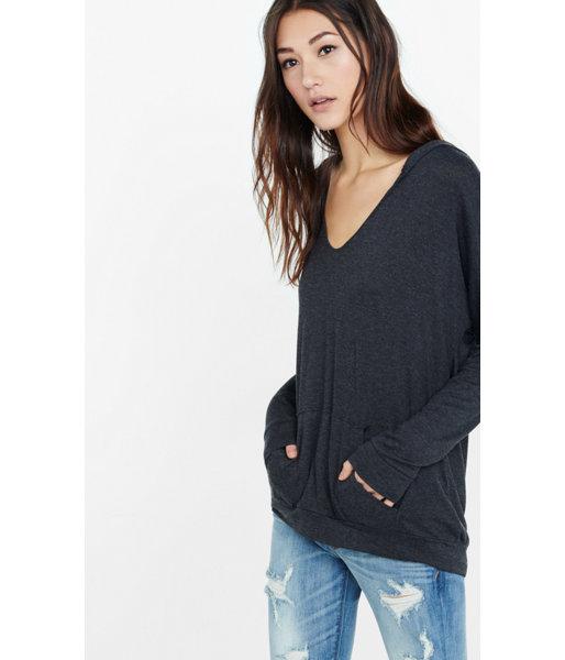 Express Women's Sweatshirts Express One Eleven V-neck Hoodie