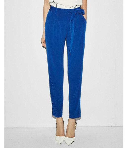 Express Womens Mid Rise Jersey Paperbag Pant