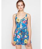 Express Womens Floral Front Cut-out Romper