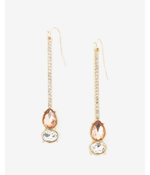 Express Double Stone Stick Drop Earrings