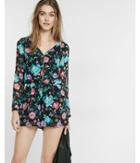 Express Womens Floral Zip Front Romper