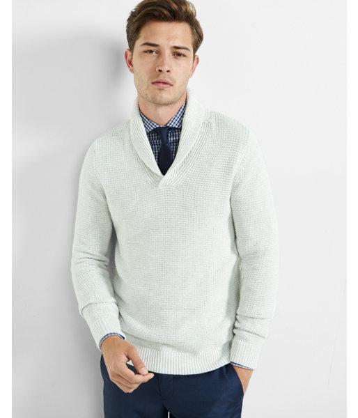 Express Mens Textured Shawl Collar Popover