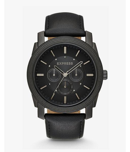 Express Leather Strap Multi-function Watch