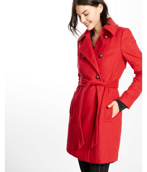 Express Womens Wool Trench Coat With