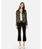Express Womens Twill Camo Pocket Button-up Top