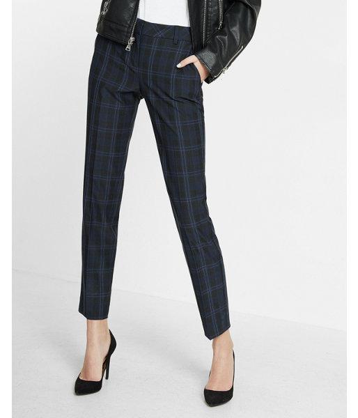 Express Womens Mid Rise Plaid Columnist Ankle Pant