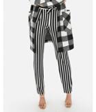 Express Womens Mid Rise Striped Tie Waist Ankle Pant
