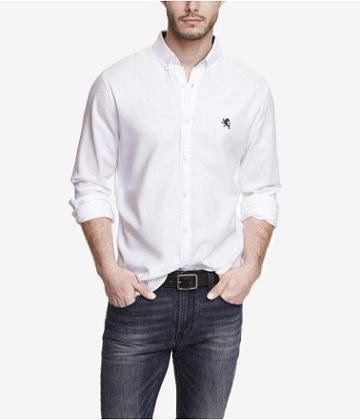 Express Mens Fitted Oxford Shirt White X
