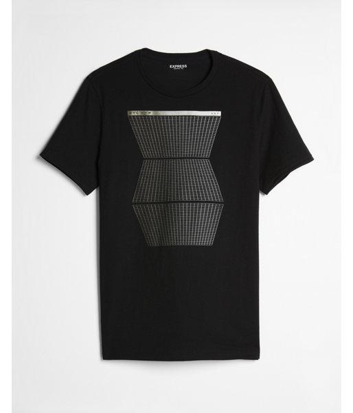 Express Mens Geo Grid Graphic Tee