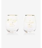 Express 8 Oak Lane Set Of Two Accept This Rose Wine Glasses