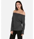 Express Womens Express One Eleven Off The Shoulder Waffle Tunic Top