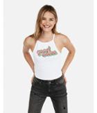 Express Womens Good Vibes Cropped Graphic Tank