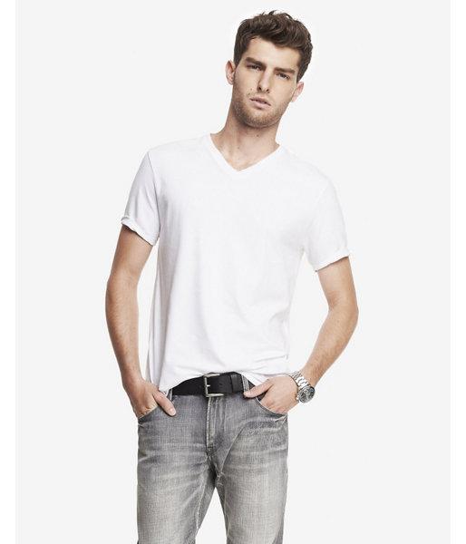 Express Flex Stretch Cotton V-neck Tee