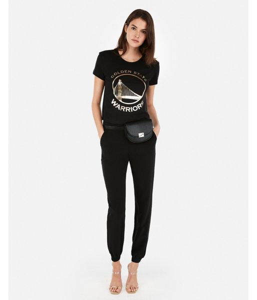 Express Womens Golden State Warriors Nba Cropped Crew Neck Tee