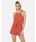 Express Womens Printed Tie Front Flounce Romper