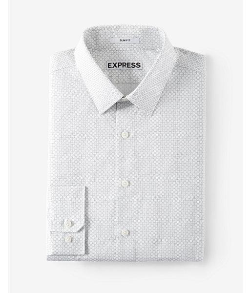 Express Mens Slim Fit Printed Dress