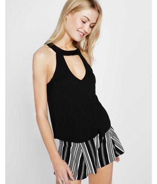 Express Womens Express One Eleven Trapeze Deep V Keyhole Tank