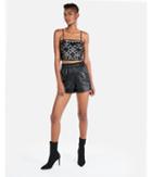 Express Womens Geometric Sequin Cropped Cami