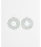 Express Womens Washed Filigree Circle Earrings