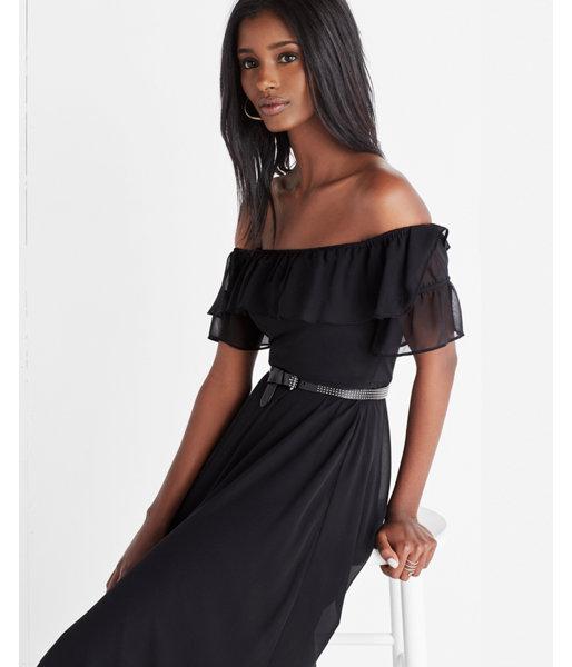 Express Womens Ruffle Off The Shoulder