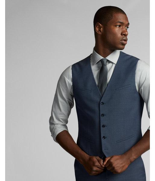 Express Mens Blue Performance Stretch Wool Blend