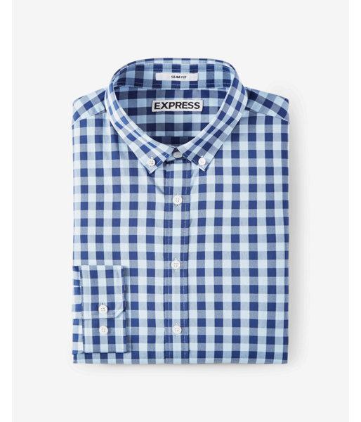 Express Mens Slim Fit Check Performance Dress