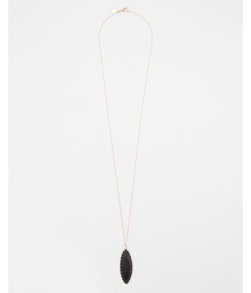 Express Womens Faceted Oblong Pendant Necklace