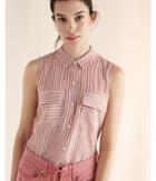 Express Womens Stripe Sleeveless City Shirt By Express