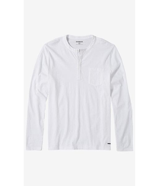 Express Men's Tees Long Sleeve Henley T-shirt