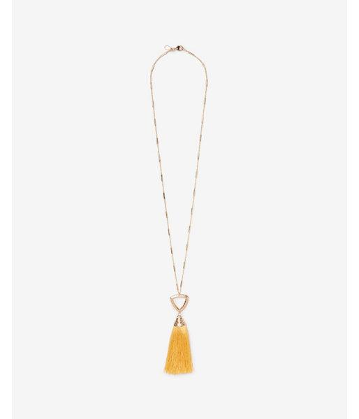 Express Womens Triangle Pendant Tassel Necklace