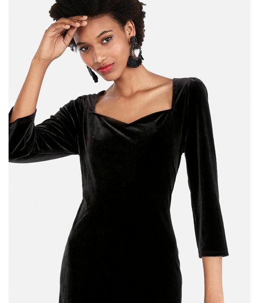 Express Womens Velvet Sweetheart  Dress