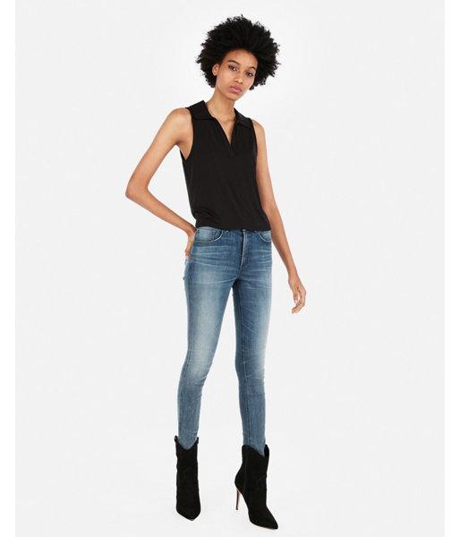 Express Womens Cropped Polo Tank