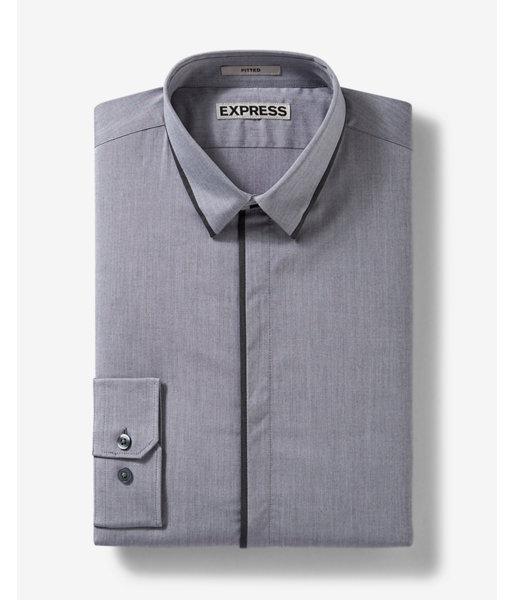 Express Mens Fitted Solid Piped Dress