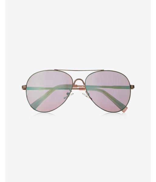 Express Womens Turquoise Flash Lens Aviator