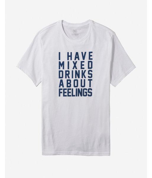 Express Mens I Have Mixed Drinks About Feelings Graphic Tee