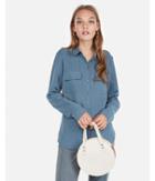 Express Womens Striped Poplin City Shirt By Express