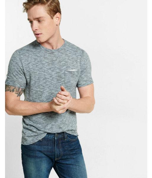 Express Mens Marled Slub Crew Neck Tee
