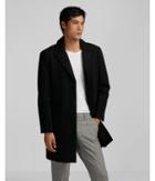 Express Mens Black Recycled Wool Topcoat