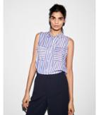Express Womens Sleeveless Striped City Shirt By Express