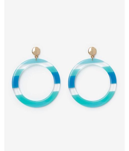 Express Womens Resin Color Block Circle Drop Earrings