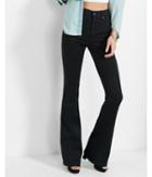 Express Black High Waisted Button Fly Stretch+ Slim Flare Jeans