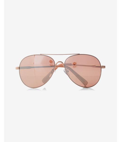 Express Womens Mirrored Gold Metal Frame Aviator