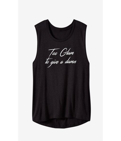 Express Women's Tanks Black Too Glam Graphic