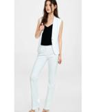 Express Women's Dress Pants White Barely Boot Editor Pant