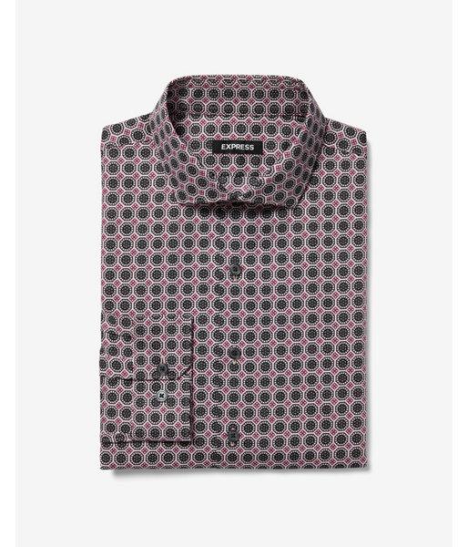 Express Mens Extra Slim Geo Pattern Cotton Dress