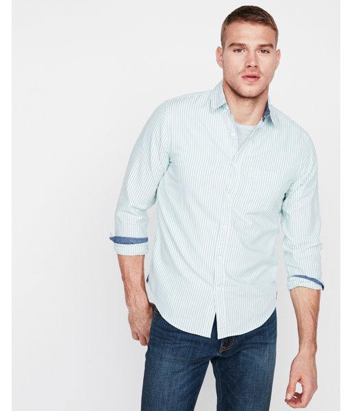 Express Mens Slim Soft Wash Striped Button Down