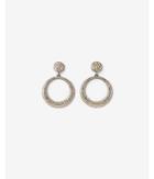 Express Womens Pave Open Circle Drop Earrings