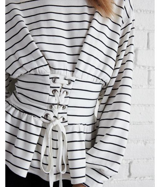 Express Womens Striped Corset Waist