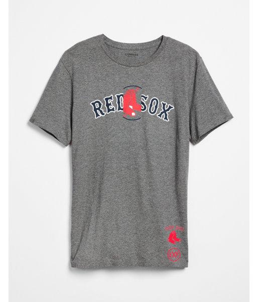 Express Mens Boston Red Sox Spliced Graphic Tee