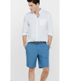 Express Men's Shorts 10 Inch Belted Blue Anchor Print